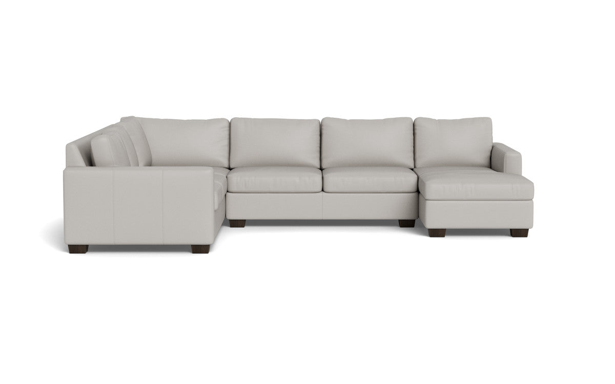 Track 141" Leather Corner Sectionals W. Full Sleeper & Right Chaise - Tribeca Chelsea