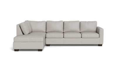 Track 121" Leather Left Chaise Sectional - Tribeca Chelsea