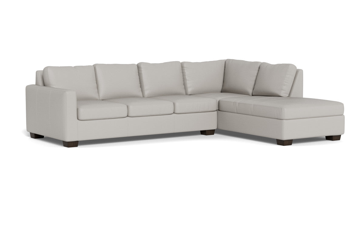 Track 121" Leather Right Chaise Sleeper Sectional - Tribeca Chelsea