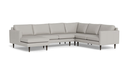 Wallace 130" Leather Untufted Corner Sectionals w. Left Chaise - Tribeca Chelsea
