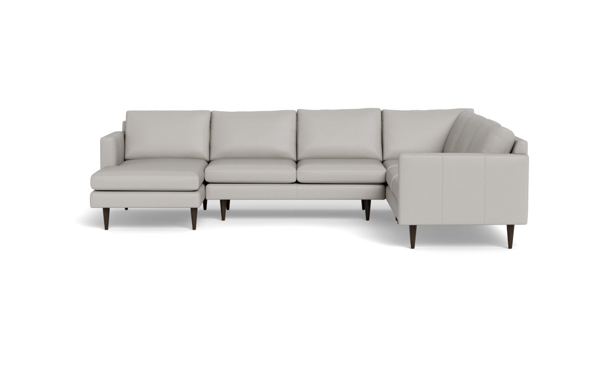 Wallace 130" Leather Untufted Corner Sectionals w. Left Chaise - Tribeca Chelsea