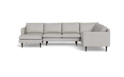 Wallace 130" Leather Untufted Corner Sectionals w. Left Chaise - Tribeca Chelsea