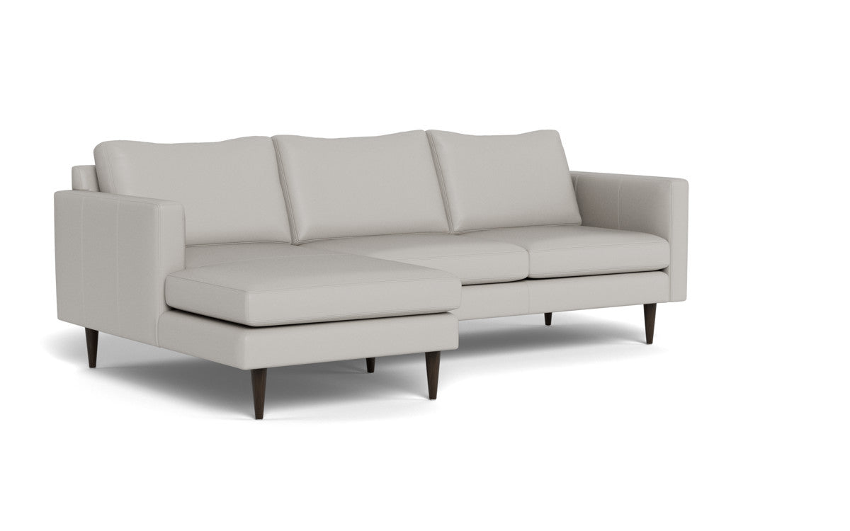 Wallace 98" Leather Untufted Left Chaise Sectional - Tribeca Chelsea