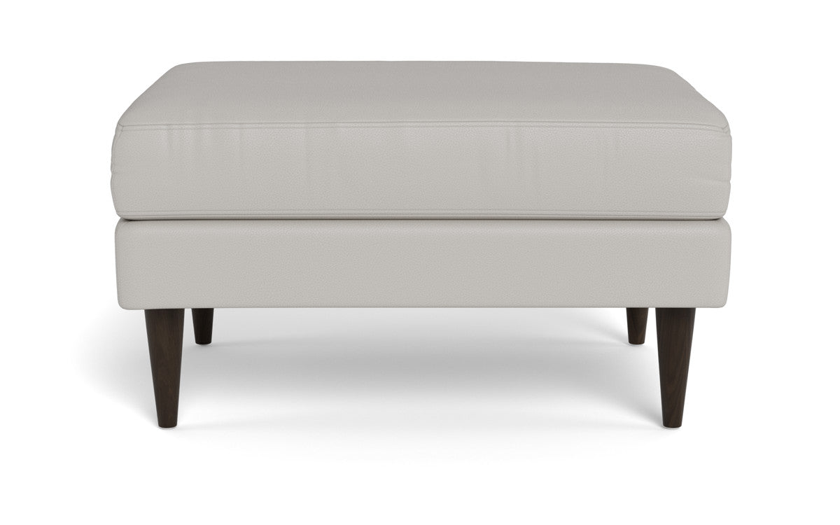 Wallace Leather Untufted Ottoman - Tribeca Chelsea