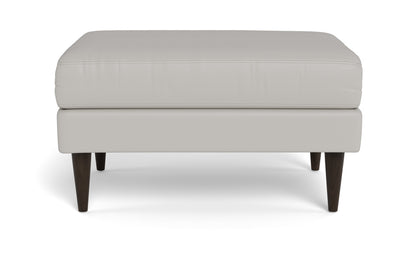 Wallace Leather Untufted Ottoman - Tribeca Chelsea