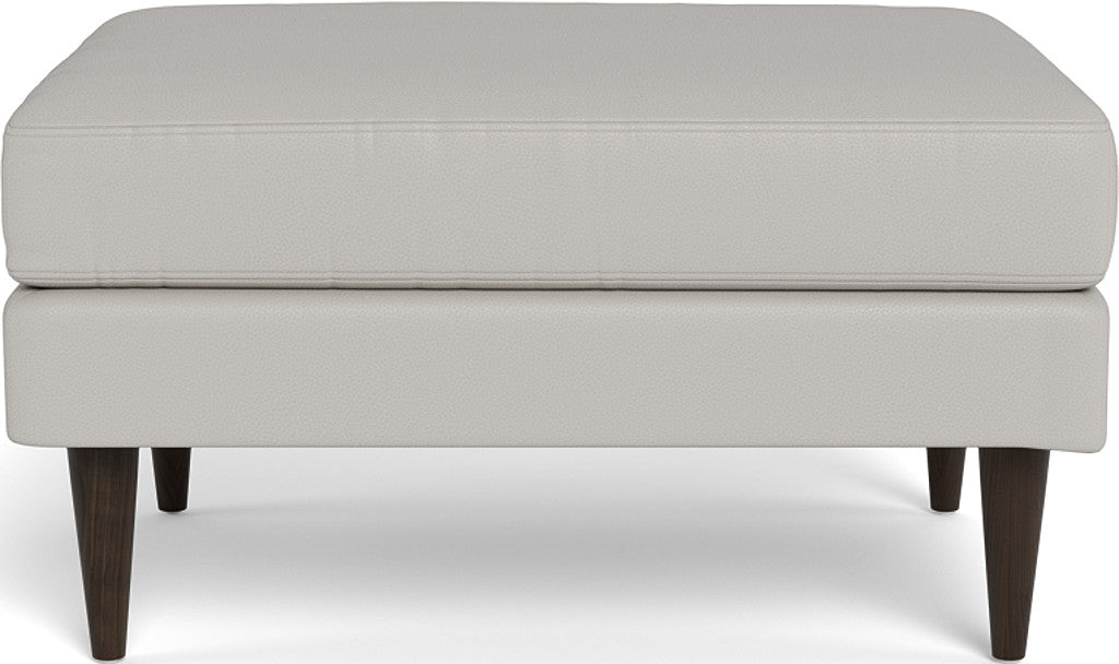 Wallace Leather Untufted Ottoman - Tribeca Chelsea