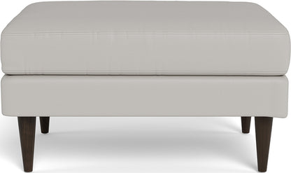 Wallace Leather Untufted Ottoman - Tribeca Chelsea