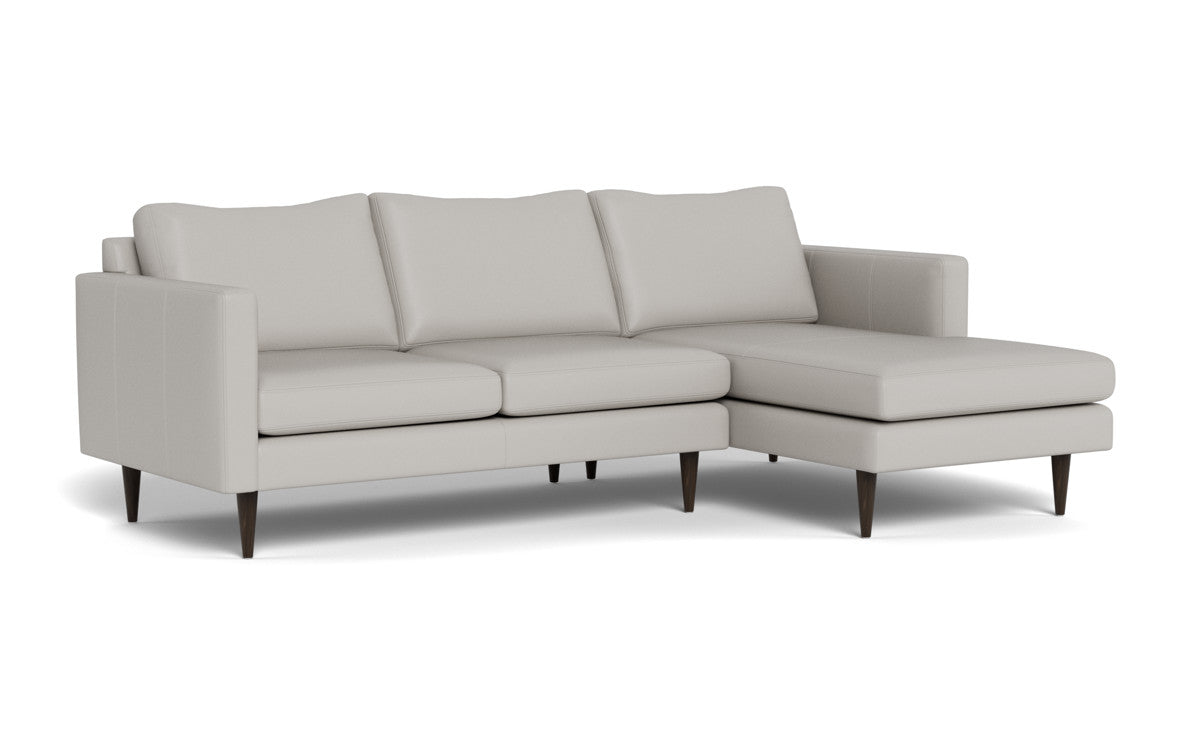 Wallace 98" Leather Untufted Right Chaise Sectional - Tribeca Chelsea