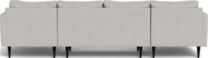 Wallace 126" Leather Untufted Double Chaise U Sectional - Tribeca Chelsea