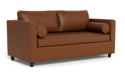Ladybird 72" Leather Full Sleeper Loveseat - Tribeca Chestnut
