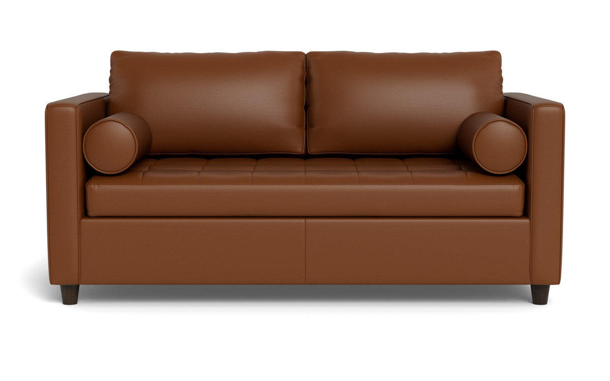 Ladybird 72" Leather Full Sleeper Loveseat - Tribeca Chestnut
