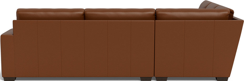 Mas Mesa 127" Deep Leather Corner Sectional - Tribeca Chestnut
