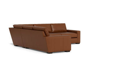 Mas Mesa 127" Deep Leather Corner Sectional - Tribeca Chestnut