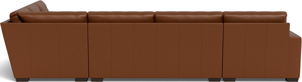 Mas Mesa 162" Deep Leather Corner Sectionals w. Left Chaise - Tribeca Chestnut