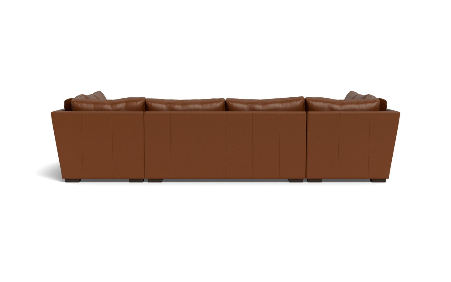 Mesa 154" Leather Condo U Sectional - Tribeca Chestnut