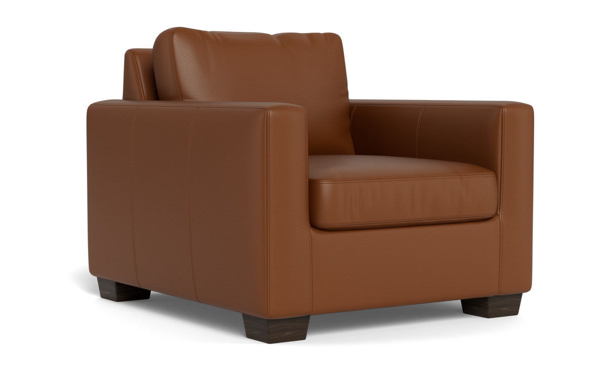 Track 36" Leather Arm Chair - Tribeca Chestnut