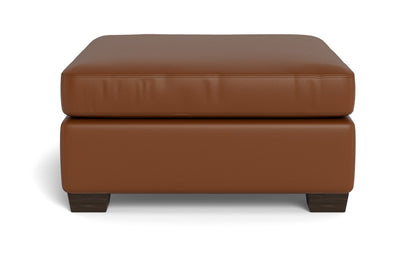 Track Leather Ottoman - Tribeca Chestnut
