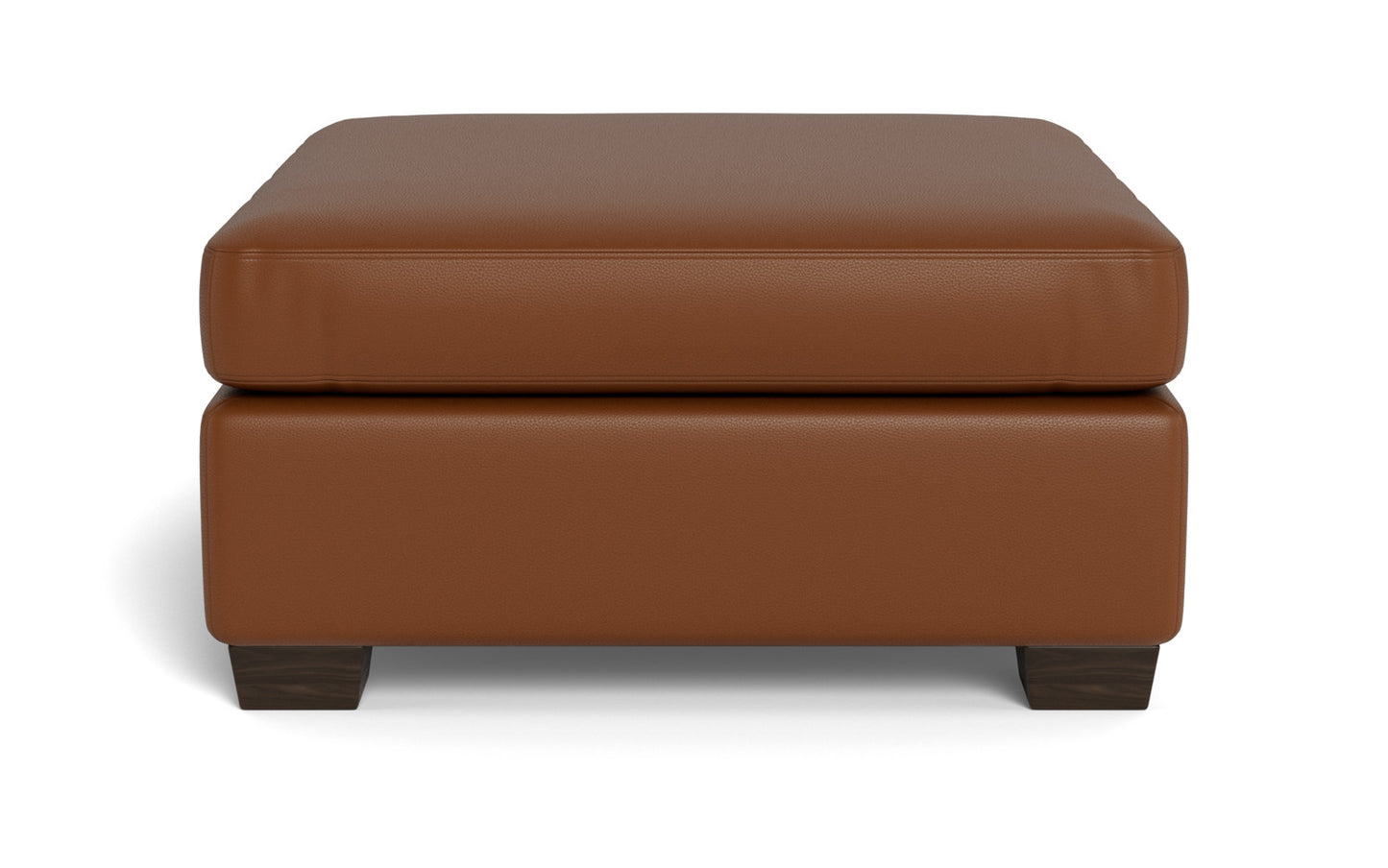 Mesa Leather Cocktail Ottoman - Tribeca Chestnut