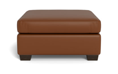 Mesa Leather Cocktail Ottoman - Tribeca Chestnut