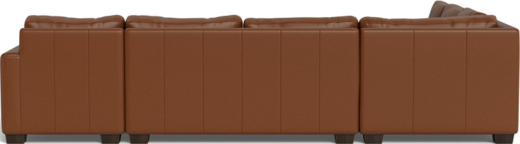 Track 141" Leather Corner Sectionals W. Full Sleeper & Right Chaise - Tribeca Chestnut