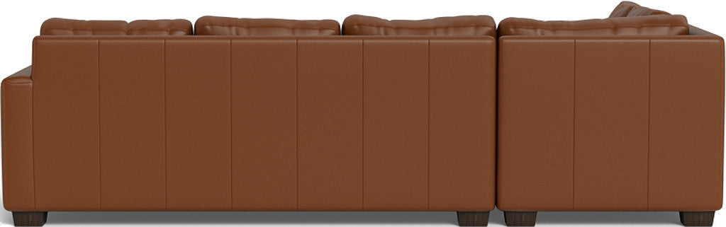 Track 121" Leather Left Chaise Sleeper Sectional - Tribeca Chestnut