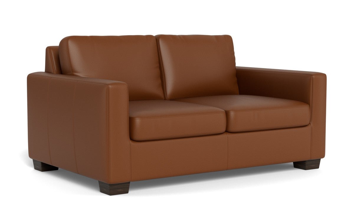 Track 62" Leather Loveseat - Tribeca Chestnut