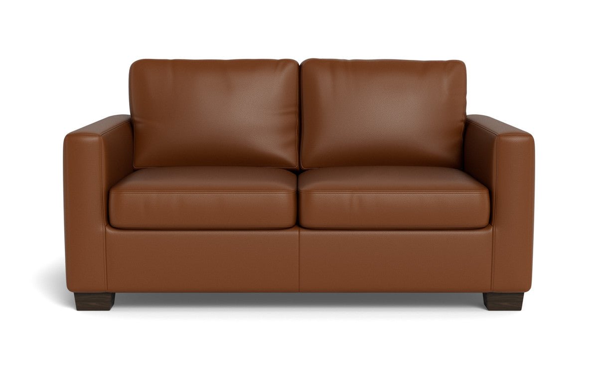 Track 62" Leather Loveseat - Tribeca Chestnut