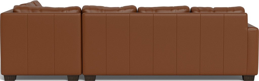 Track 121" Leather Right Chaise Sectional - Tribeca Chestnut