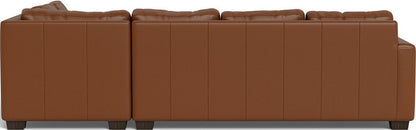 Track 121" Leather Right Chaise Sleeper Sectional - Tribeca Chestnut