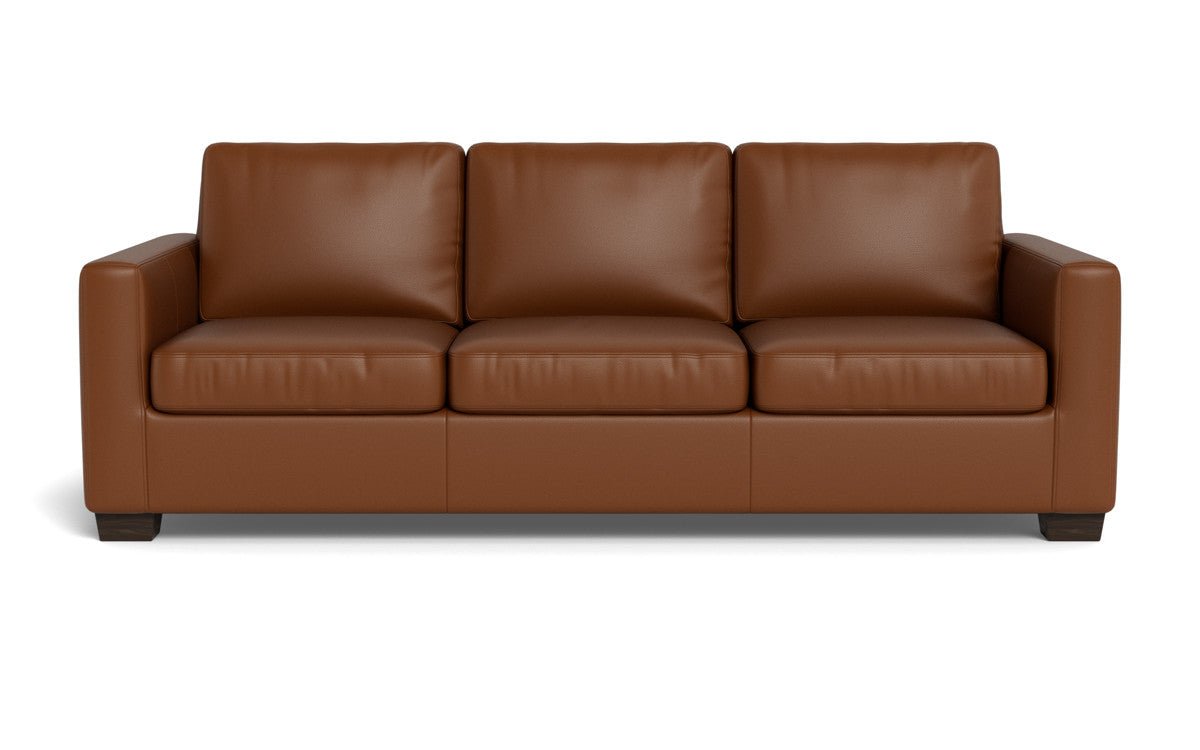 Track 87" Leather Sofa - Tribeca Chestnut