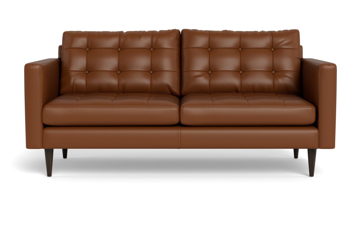 Wallace 74" Leather Apartment Sofa - Tribeca Chestnut