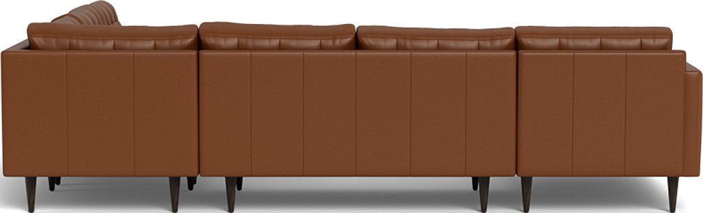 Wallace 130" Leather Corner Sectionals w. Left Chaise - Tribeca Chestnut