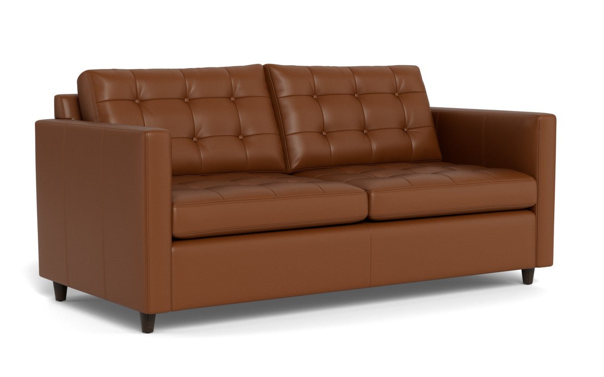 Wallace 74" Leather Queen Sleeper Sofa - Tribeca Chestnut