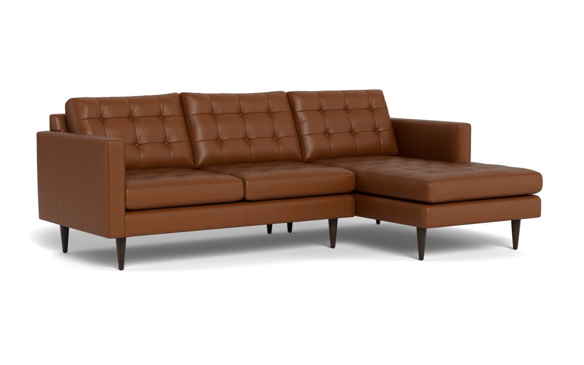 Wallace 98" Leather Right Chaise Sectional - Tribeca Chestnut