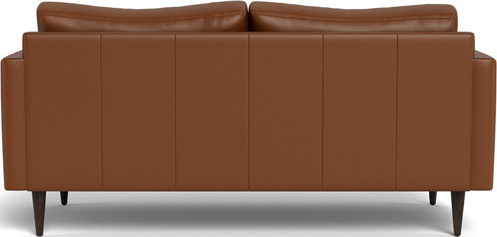 Wallace 74" Leather Untufted Apartment Sofa - Tribeca Chestnut