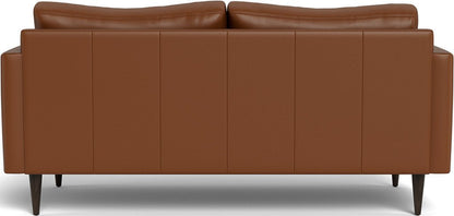 Wallace 74" Leather Untufted Apartment Sofa - Tribeca Chestnut