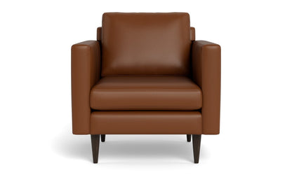 Wallace 34" Leather Untufted Arm Chair - Tribeca Chestnut