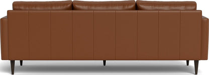 Wallace 98" Leather Untufted Estate Sofa - Tribeca Chestnut