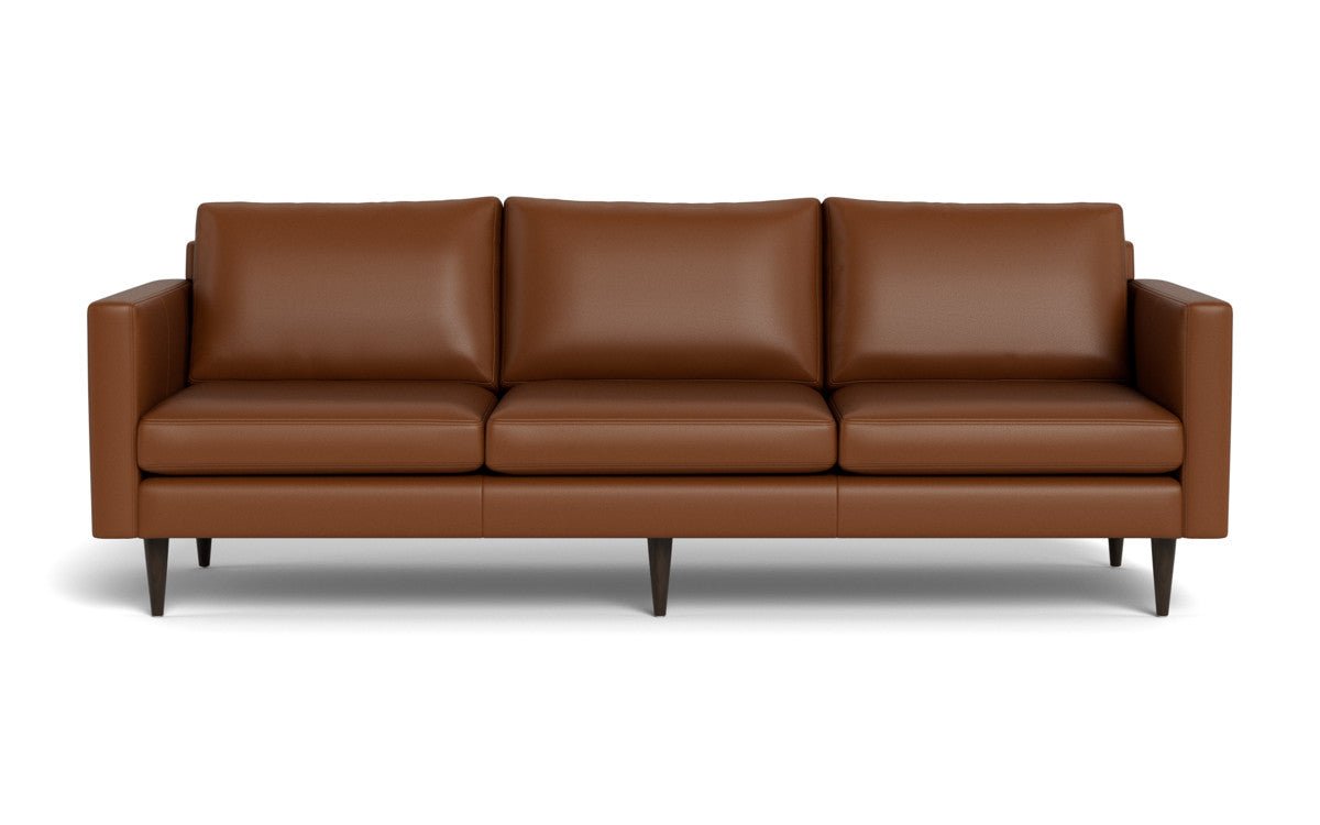 Wallace 98" Leather Untufted Estate Sofa - Tribeca Chestnut