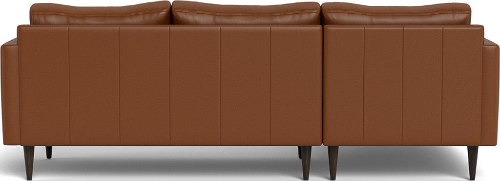 Wallace 98" Leather Untufted Left Chaise Sectional - Tribeca Chestnut
