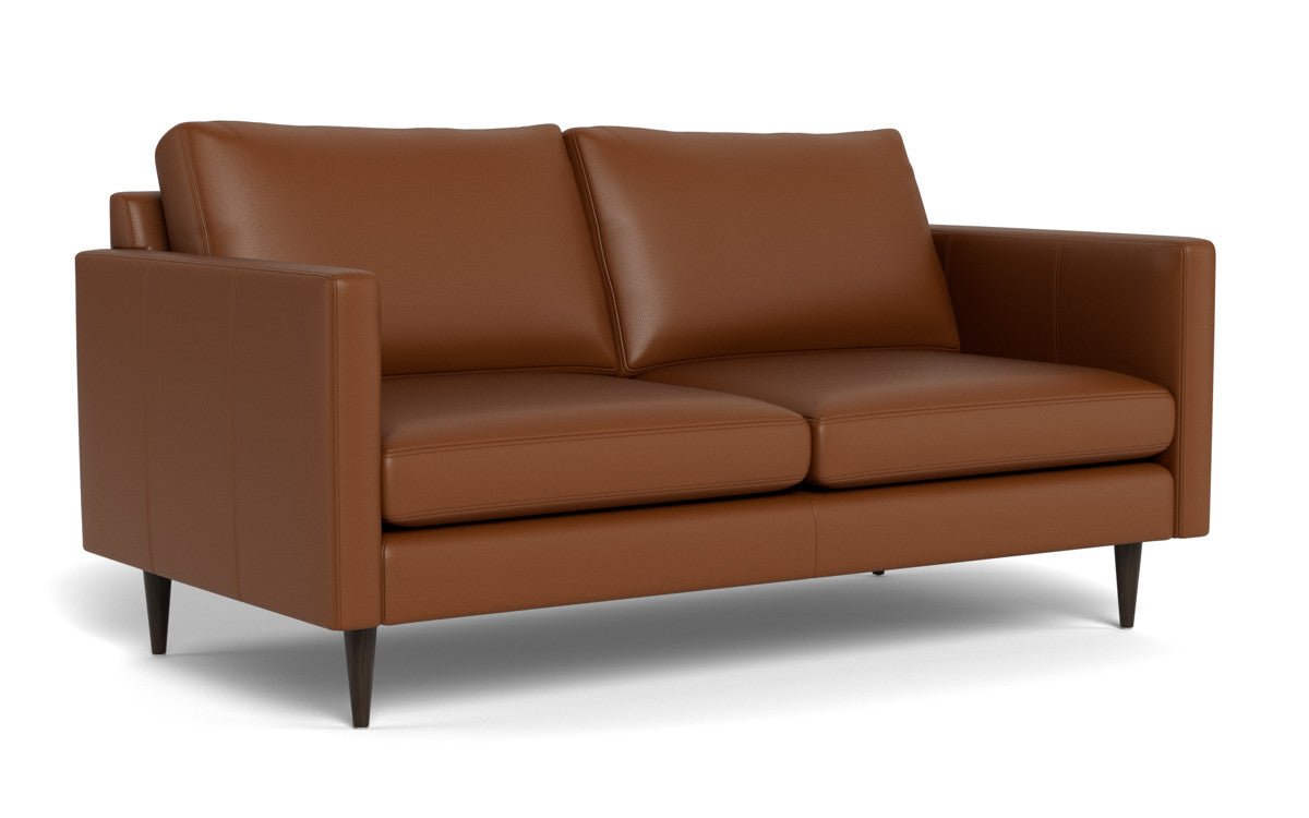 Wallace 69" Leather Untufted Loveseat - Tribeca Chestnut