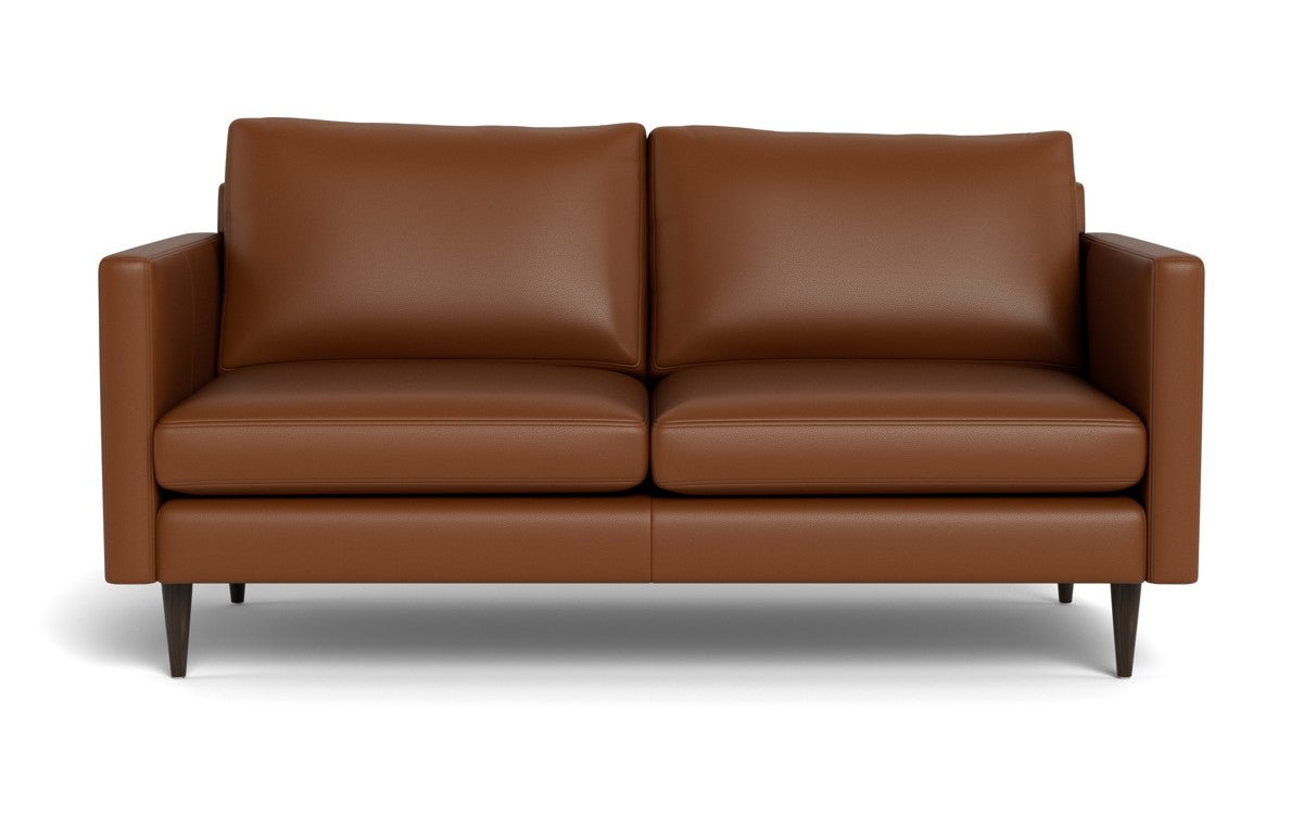 Wallace 69" Leather Untufted Loveseat - Tribeca Chestnut