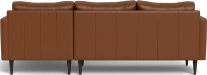 Wallace 98" Leather Untufted Right Chaise Sectional - Tribeca Chestnut