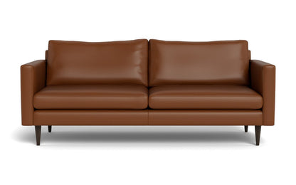 Wallace 85" Leather Untufted Sofa - Tribeca Chestnut