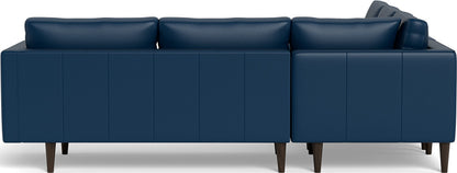 Ladybird 103" Leather Corner Sectional - Tribeca Cobalt