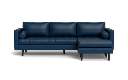 Ladybird 104" Leather Reversible Sofa Chaise - Tribeca Cobalt