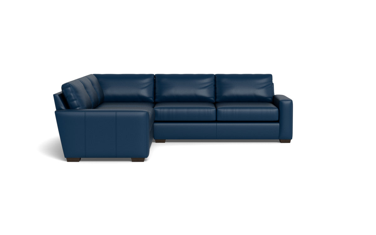 Mas Mesa 127" Deep Leather Corner Sectional - Tribeca Cobalt