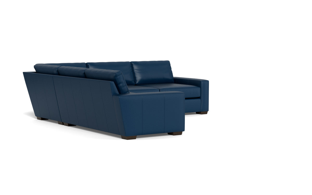 Mas Mesa 127" Deep Leather Corner Sectional - Tribeca Cobalt