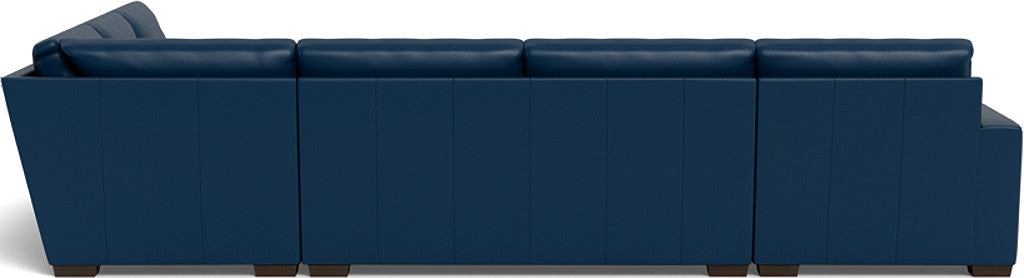 Mas Mesa 162" Deep Leather Corner Sectionals w. Left Chaise - Tribeca Cobalt
