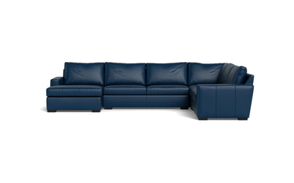 Mesa 156" Leather Corner Sectionals w. Left Chaise - Tribeca Cobalt